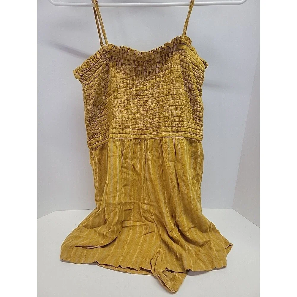American Eagle Outfitters Linen Summer‎ Beach Striped Halter Romper Sz M